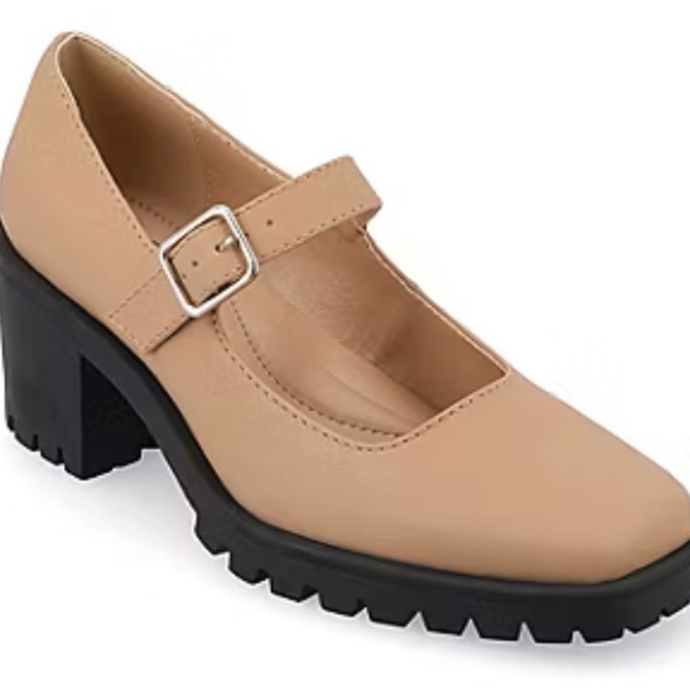 Journee Collection Gladys Womens Square Closed Toe Block Heel Pumps‎